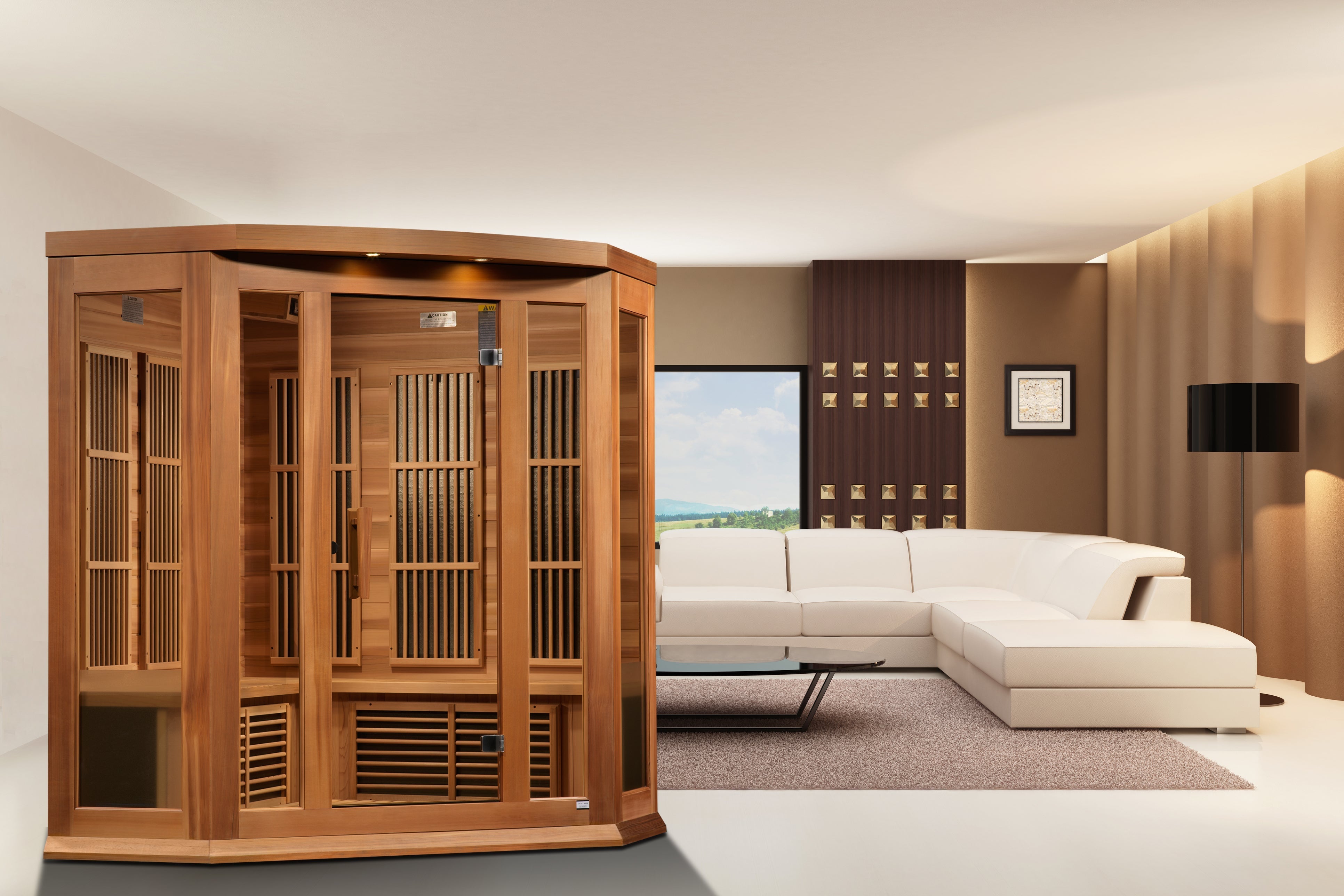 Maxxus 3-Person Low EMF FAR Infrared Sauna Canadian Red Cedar MX-K356-01 CED