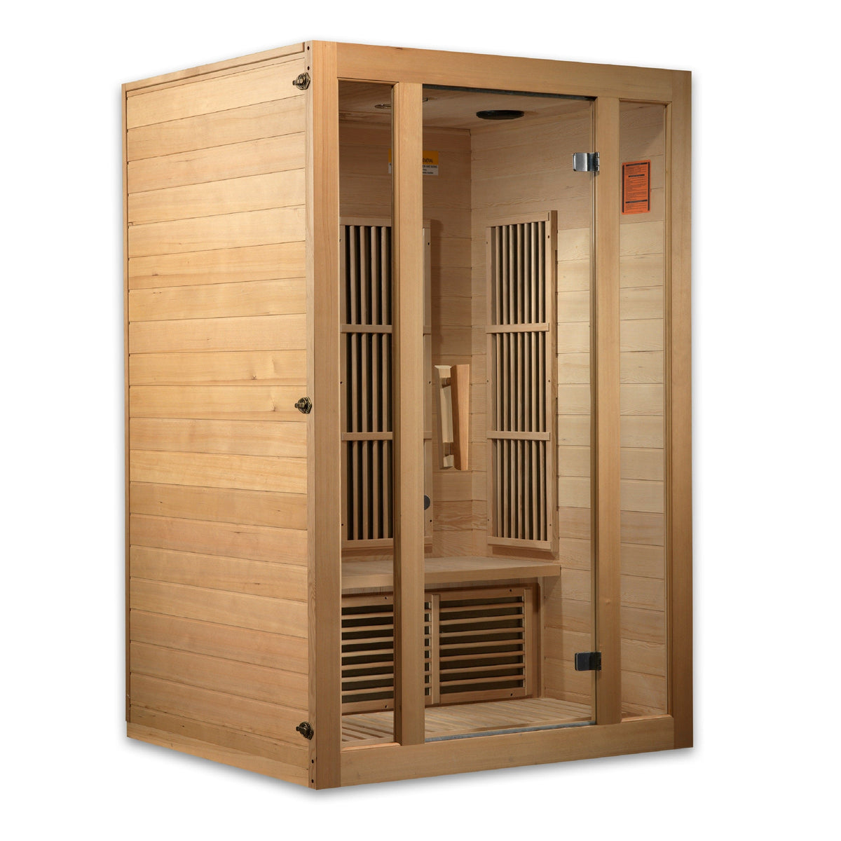 MX-J206-01 Maxxus Seattle 2-Person Low EMF Far Infrared Sauna made from Canadian Hemlock wood for home relaxation and wellness recovery