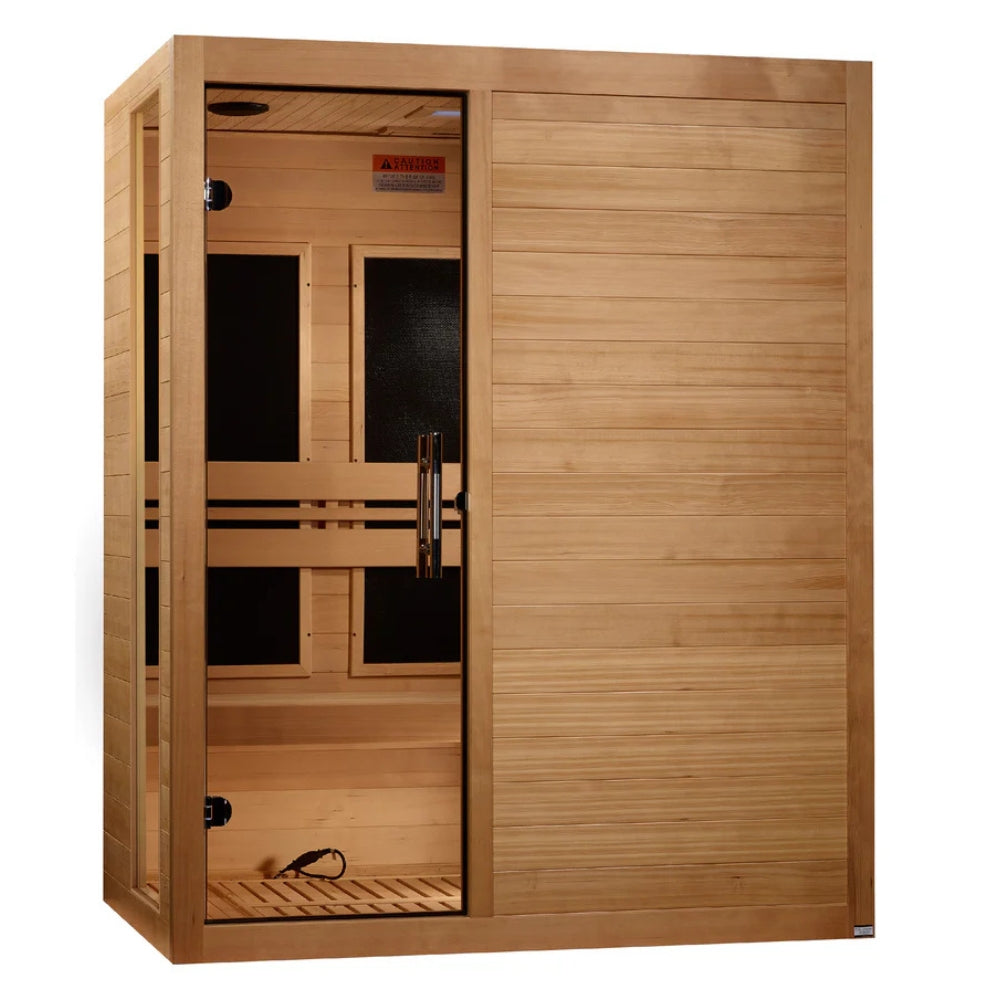Dynamic Toscana Elite 3-person Ultra Low EMF FAR Infrared Sauna with Canadian Hemlock