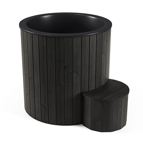 SaunaLife 1-Person Black Thermo-Pine Cold/Hot Plunge Tub - Model S1B