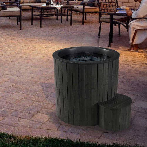 SaunaLife 1-Person Black Thermo-Pine Cold/Hot Plunge Tub - Model S1B