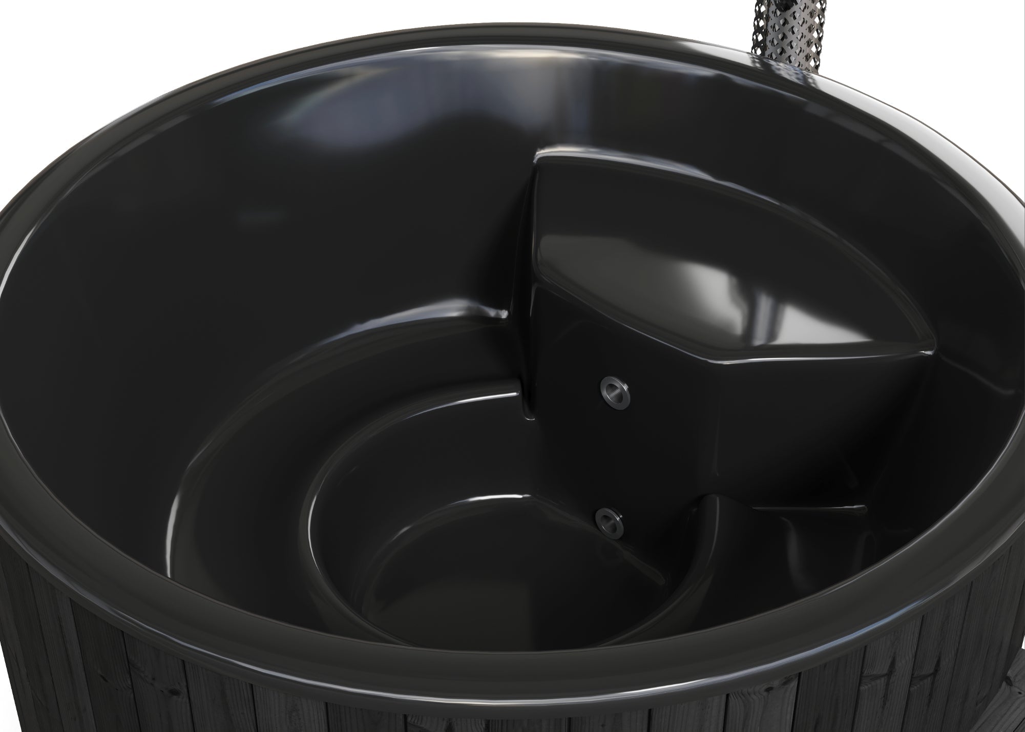 SaunaLife Model S6B - Up to 7 Persons - Home Wood-Burning Hot Tub - Black