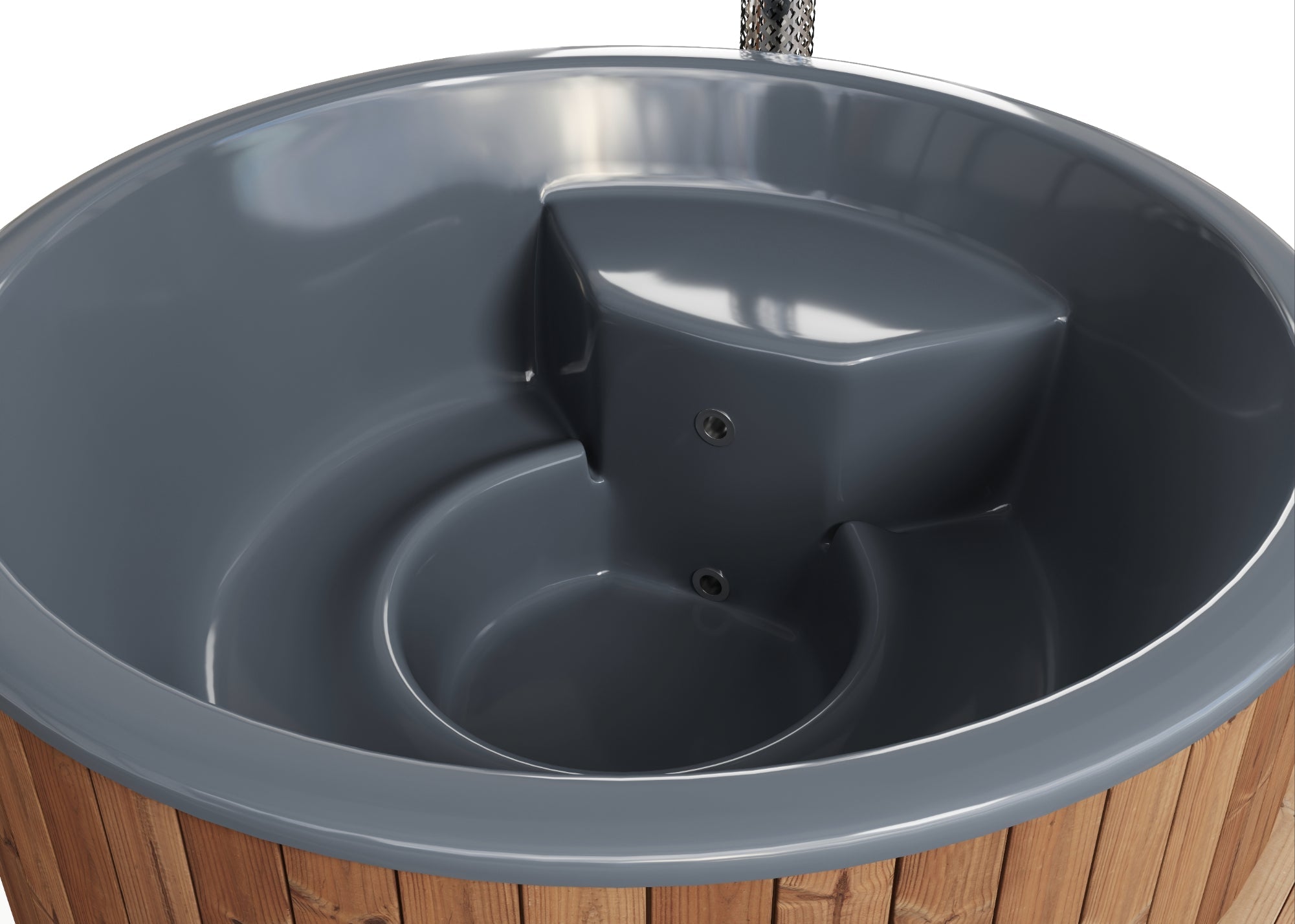 SaunaLife Model S6N - Up to 7 Persons Home Wood-Burning Hot Tub - Natural