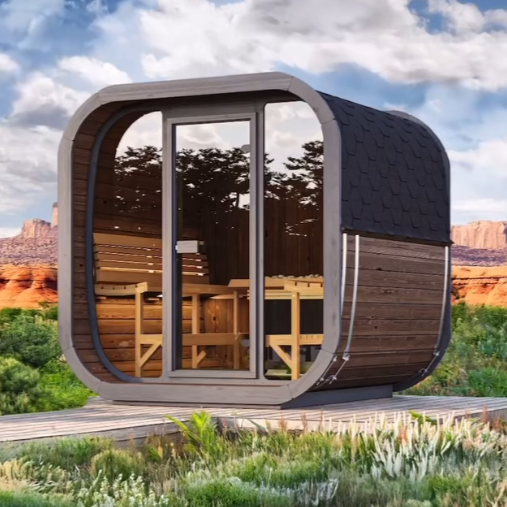 SaunaLife Model CL7G 6 Person Cube Series Outdoor Sauna Kit