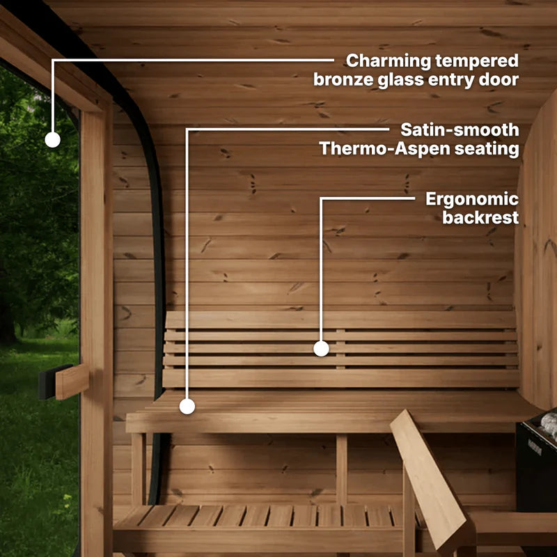 SaunaLife Model CL7G 6 Person Cube Series Outdoor Sauna Kit