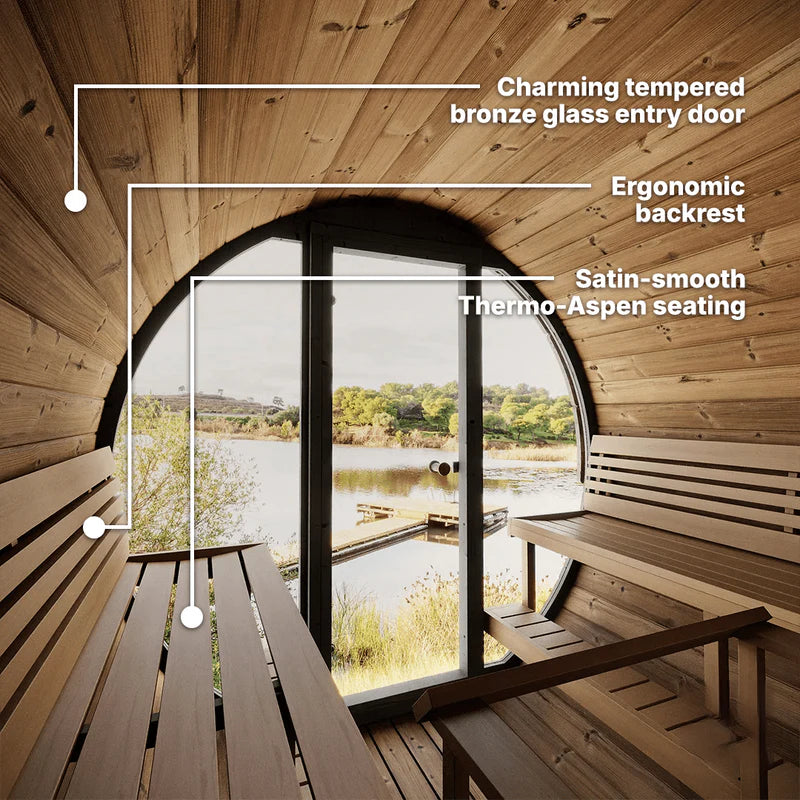 SaunaLife Model EE8G 6 Person Barrel Sauna