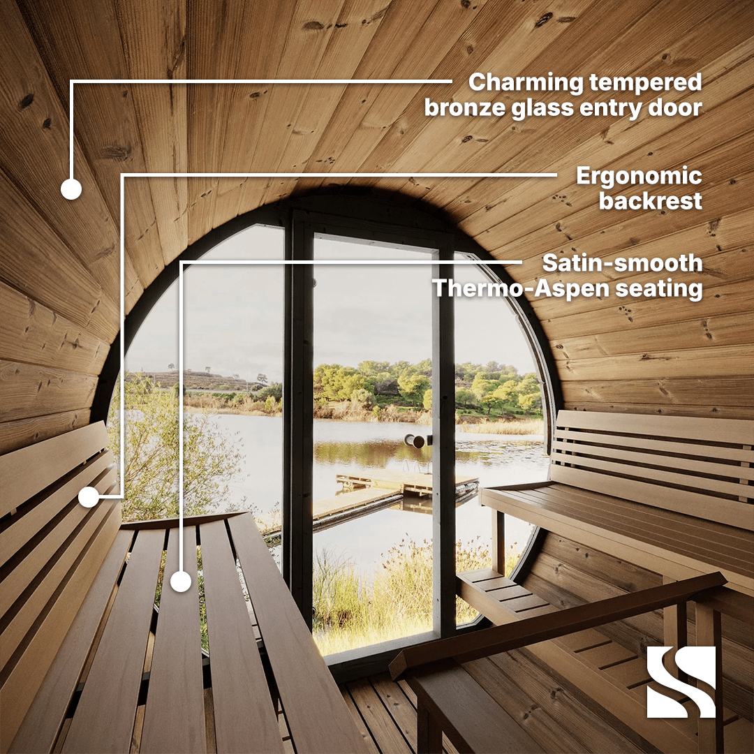 SaunaLife Model EE8G 6 Person Barrel Sauna