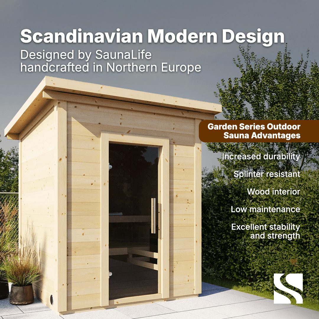 SaunaLife Model G2 4 Person Garden Series Outdoor Home Sauna Kit