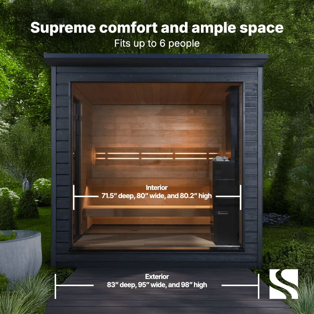 SaunaLife Model G6 5 Person Garden Series Pre-Assembled Outdoor Home Sauna