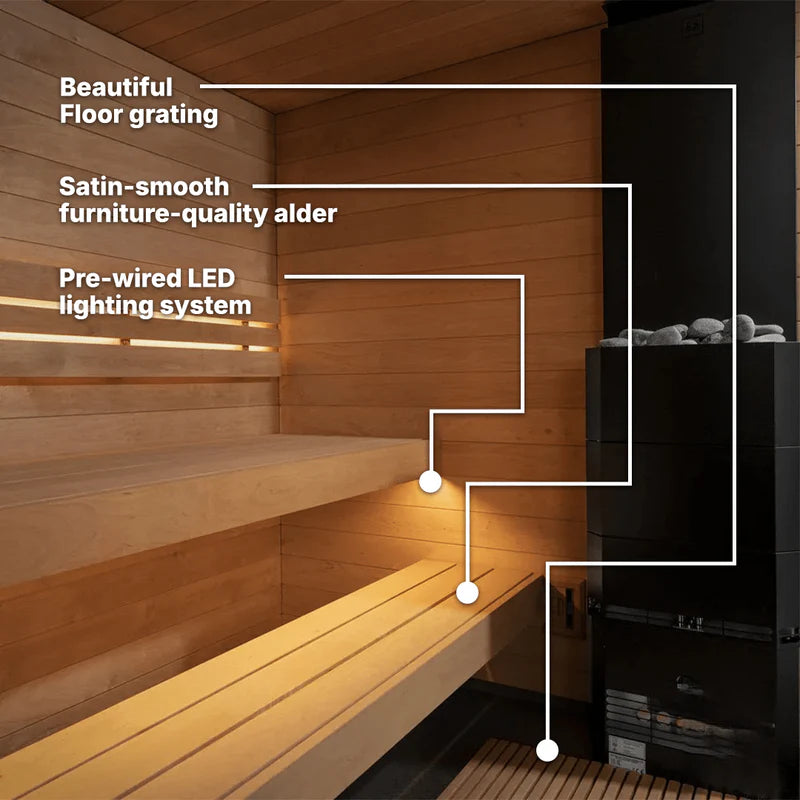 SaunaLife Model G6 5 Person Garden Series Pre-Assembled Outdoor Home Sauna