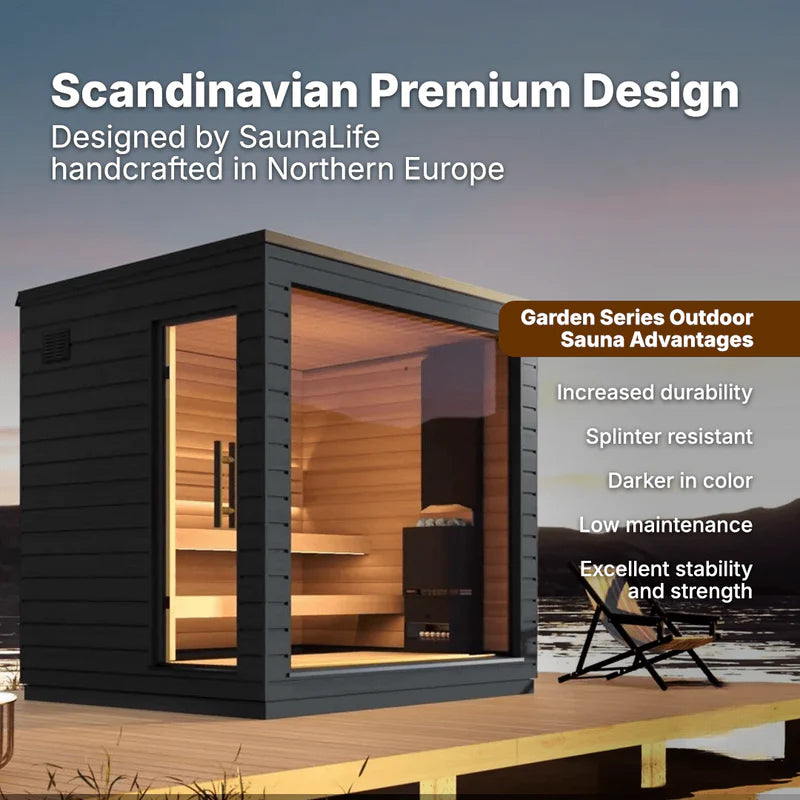 SaunaLife Model G6 5 Person Garden Series Pre-Assembled Outdoor Home Sauna