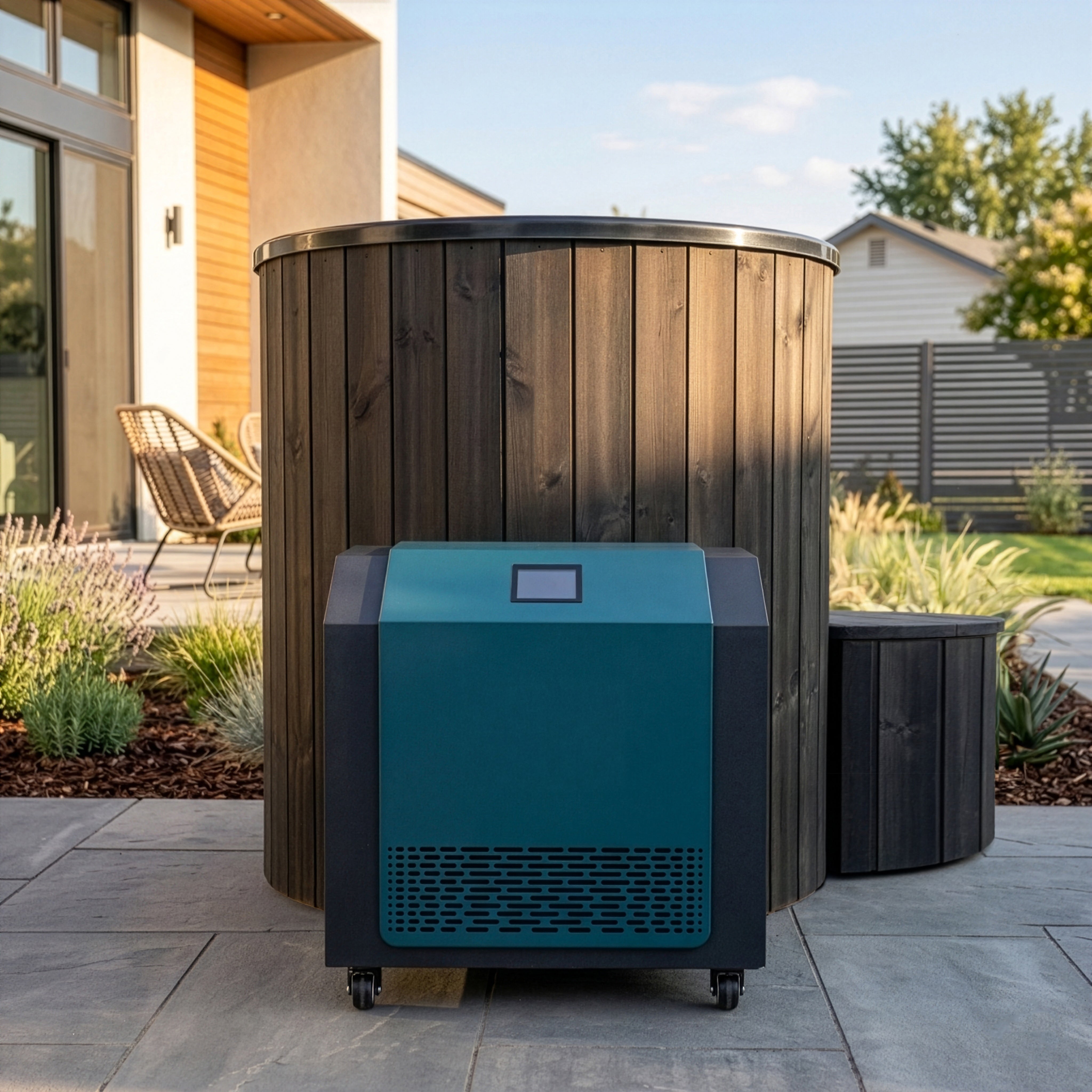 SaunaLife S1 1-Person Cold Plunge Tub and Chiller / Heater Package