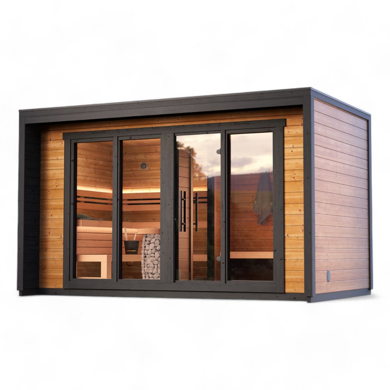 Leil Patio L 5 Person Outdoor Sauna with Large Changing Room