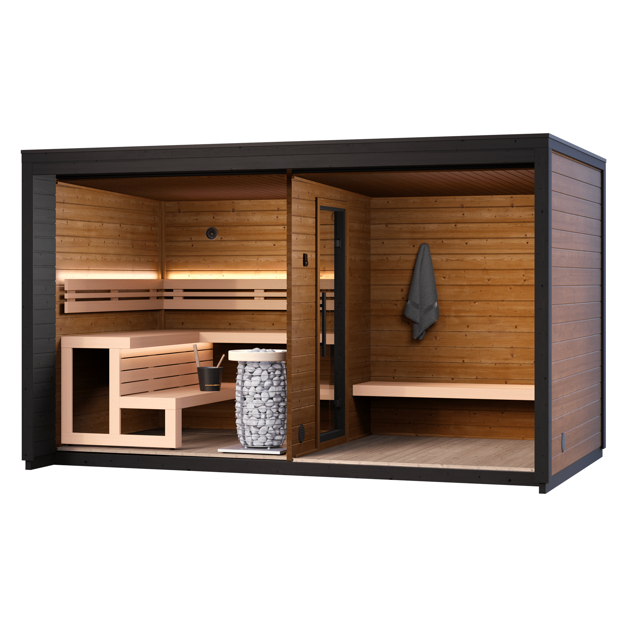 Leil Patio L 5 Person Outdoor Sauna with Large Changing Room